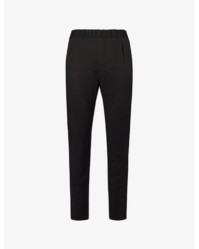 PAIGE Snider Elasticated-waistband Tapered-leg Regular-fit Stretch-woven Pants X - Black