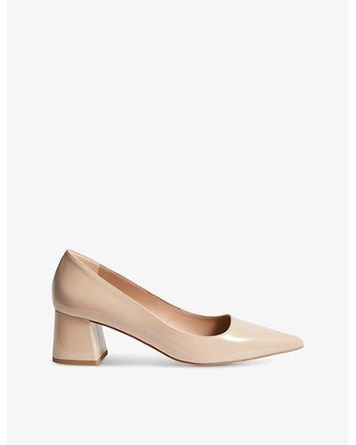 LK Bennett Sloane Heeled Patent-leather Court Shoes - Natural