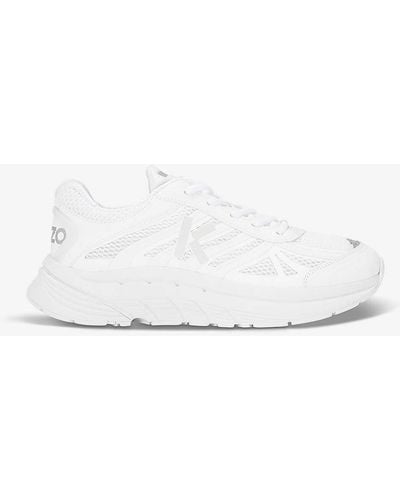 KENZO Pace Runner Brand-embellished Mesh And Shell Low-top Trainers - White