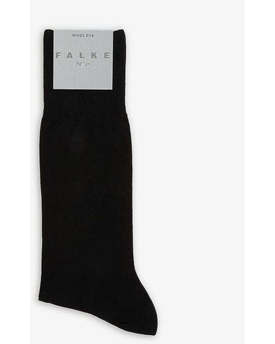 FALKE No. 6 Wool And Silk-blend Socks - Black