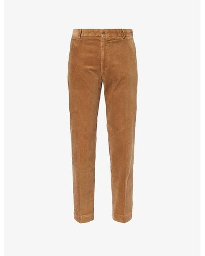 Polo Ralph Lauren Corduroy Tapered-leg Slim-fit Stretch-cotton Trousers - Brown