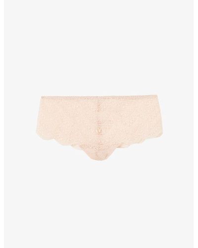 Simone Perele Karma Scallop-trim Mid-rise Stretch-lace Briefs - Natural