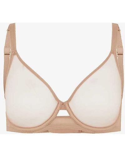 Agent Provocateur Lucky Panelled Stretch-tulle Underwired Bra - White