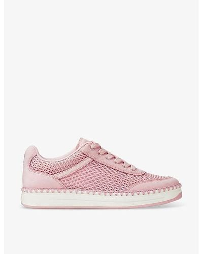Jimmy Choo Diamond Brand-embellished Leather Low-top Sneakers - Pink
