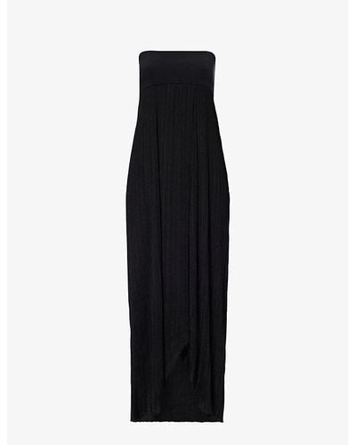 Alaïa Slim-fit Bustier Knitted Midi Dress - Black