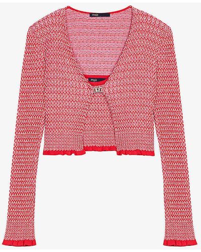 Maje Clover-clip Slim-fit Knitted Two-pieces Set - Pink
