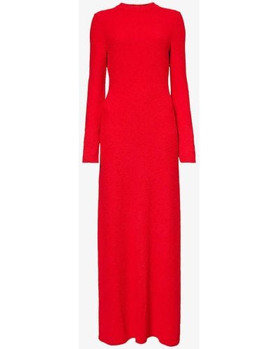 Proenza Schouler Lara Cut-out Woven-blend Maxi Dress - Red