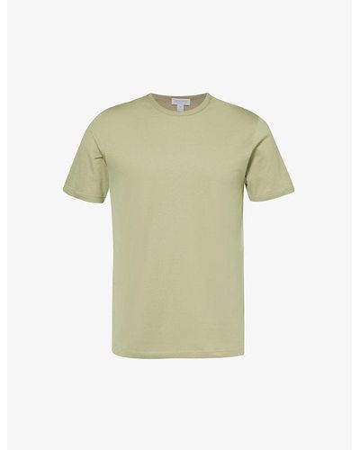 Sunspel Crew-neck Relaxed-fit Cotton-jersey T-shirt - Green