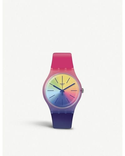 Swatch Suok143 Multiboost Plastic And Silicone Watch - Pink