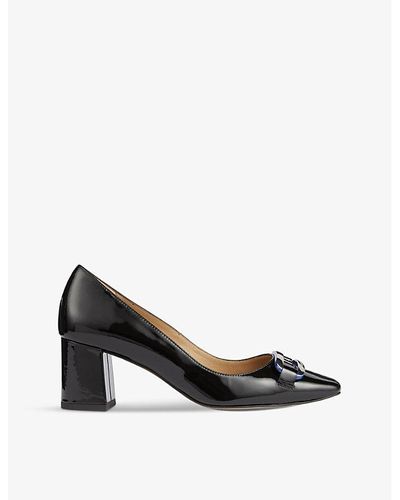 LK Bennett Carpella Buckle-embellished Patent-leather Heeled Courts - Multicolour