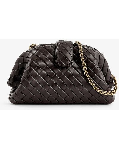 Bottega Veneta Lauren Leather Shoulder Bag - Black