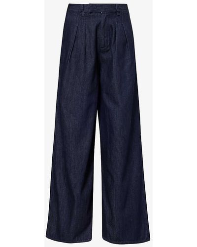 Frankie Shop Nolan Wide-leg High-rise Denim Trousers - Blue
