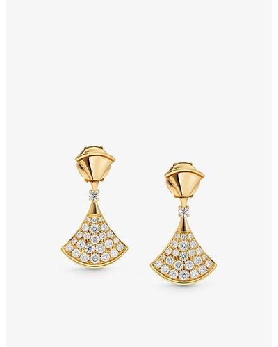 BVLGARI Divas' Dream 18ct Yellow-gold And 0.94ct Diamond Earrings - Metallic