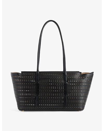 Alaïa Mina Cut-out Leather Top-handle Bag - Black