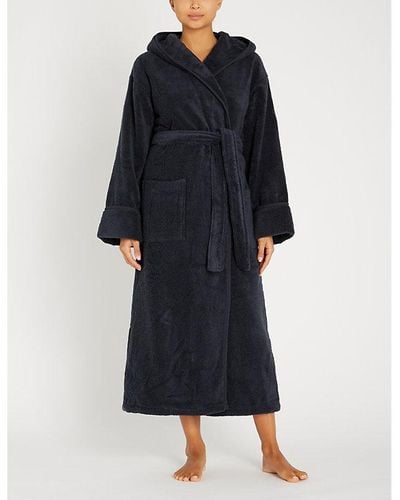 The White Company Hooded Hydrocotton Dressing Gown - Black