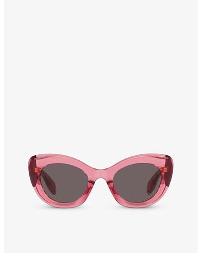 Alexander McQueen Am0403s Cat-eye Acetate Sunglasses - Pink