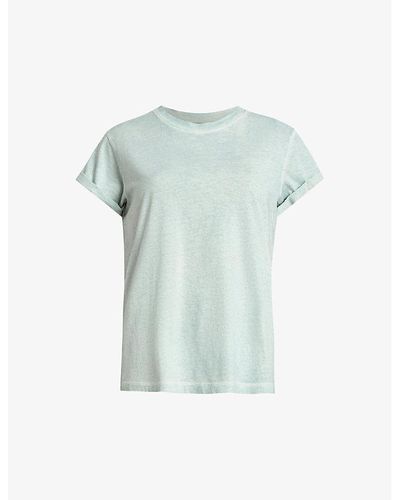 AllSaints Anna Logo-print Organic-cotton T-shirt - Blue
