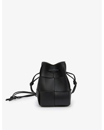 Bottega Veneta Cassette Mini Leather Bucket Bag - Black