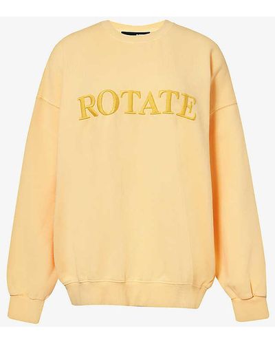 ROTATE SUNDAY Relaxed-fit Organic Cotton-jersey Sweatshirt - Yellow