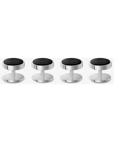 Cartier Logo-engraved Sterling- And Onyx Shirt Studs Set Of Four - Metallic