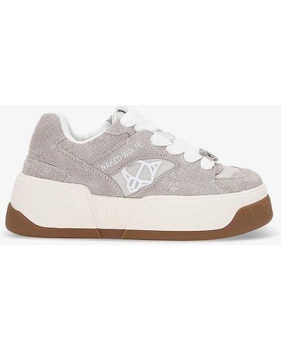 Naked Wolfe Crash Chunky-sole Suede Low-top Trainers - White