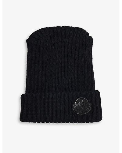 Moncler Genius X Roc Nation Branded Wool Beanie - Black