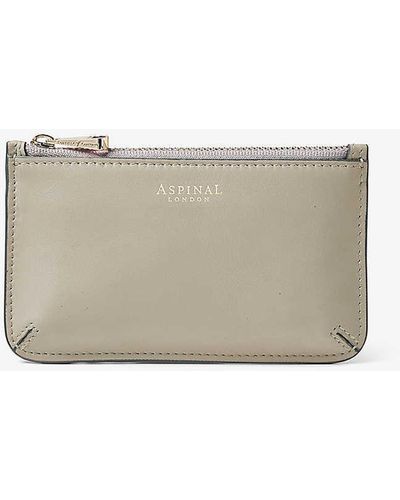 Aspinal of London Ella Logo-print Grained-leather Card And Coin Holder - White