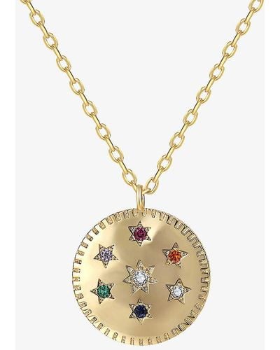 Celeste Starre Rainbow Supershine 18ct -plated Brass And Zirconia Pendant Necklace - Metallic