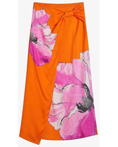 Ted Baker Bethhie Floral-print Woven Maxi Skirt - Pink