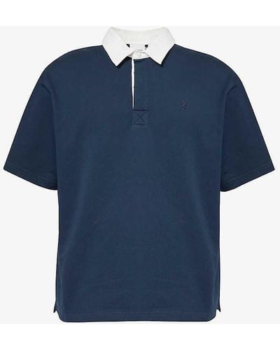 Daily Paper Shield Logo-embroidered Cotton-jersey Polo Shirt X - Blue