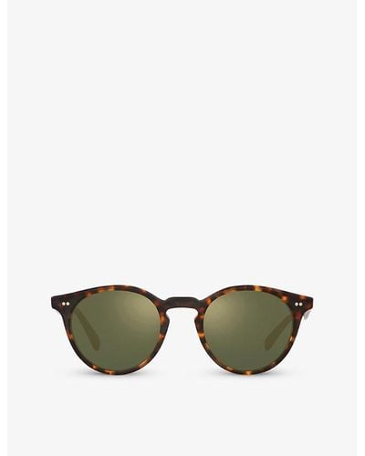 Oliver Peoples Ov5459su Romare Round-frame Acetate Sunglasses - Green