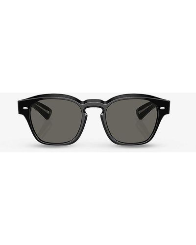 Oliver Peoples Ov5521su Maysen Pillow-frame Acetate Sunglasses - Grey