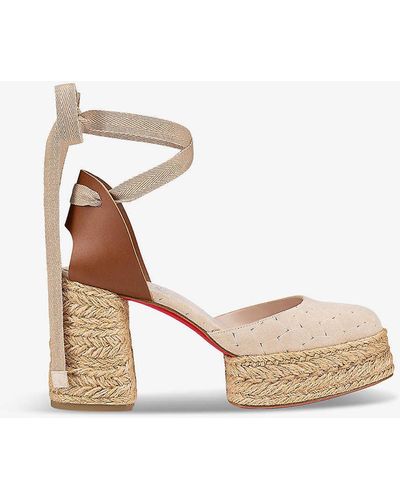 Christian Louboutin Brigissima Suede Heeled Sandals - Metallic