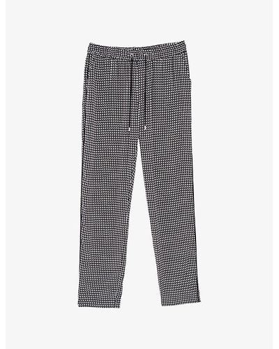 IKKS Graphic-print Braided-side Crepe jogging Bottoms - Grey