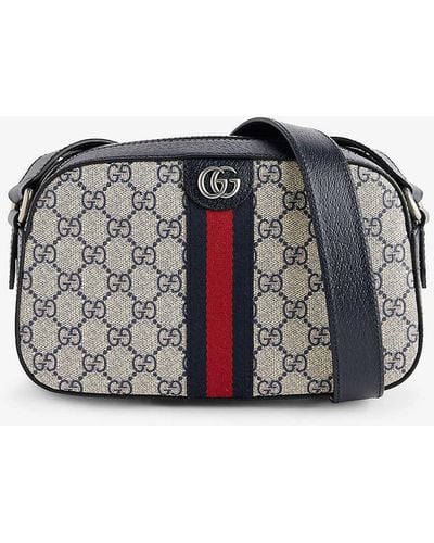 Gucci Monogram-pattern Canvas Cross-body Bag - Grey
