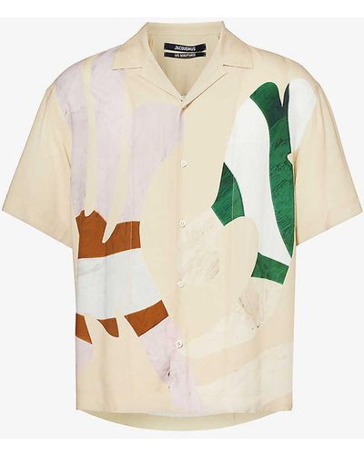 Jacquemus La Chemise Jean Abstract-print Woven Shirt - Natural