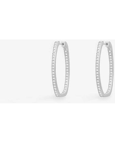 Apm Monaco Oval Sterling- And Pavé Cubic-zirconia Earrings - White