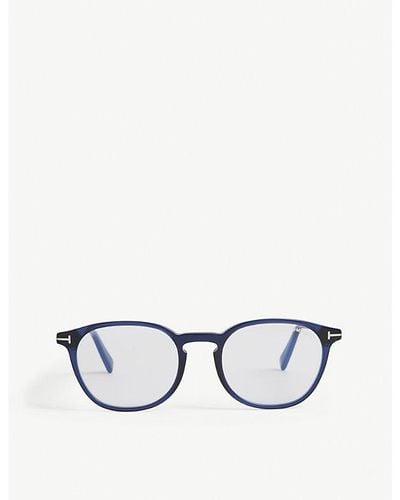 Tom Ford Ft5583-b Acetate Square-frame Optical Glasses - Blue