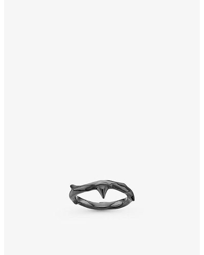 Shaun Leane Rose Thorn Black Rhodium-plated Ring - White