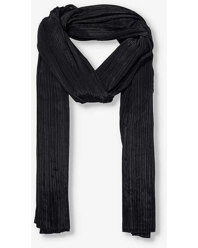 Pleats Please Issey Miyake Basic Pleated Knitted Scarf - Black