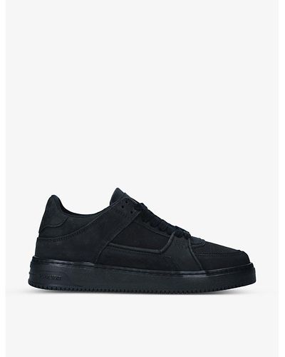 Represent Apex Logo-embossed Suede And Leather Low-top Sneakers - Black