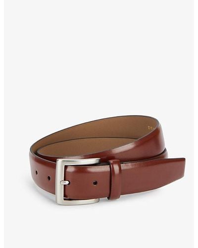 Dents Glossy Leather Belt X - Brown