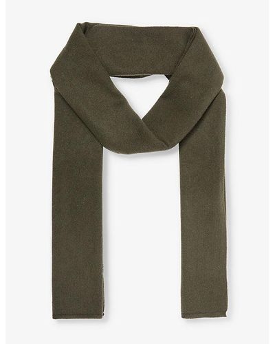 Yves Salomon Knitted Wool And Cashmere-blend Scarf - Green