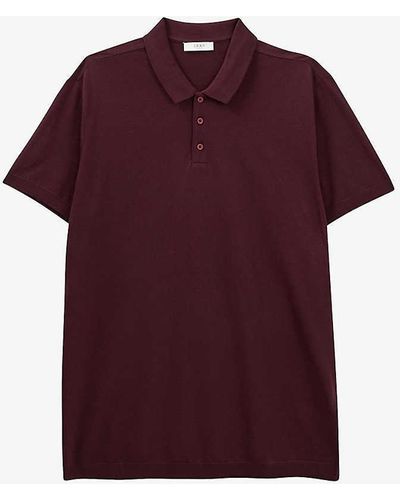 IKKS Regular-fit Short-sleeve Cotton-blend Polo Shirt Xx - Purple