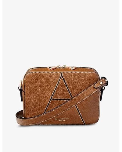 Aspinal of London Camera 'a' Leather Cross-body Bag - Brown