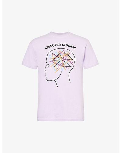 Kidsuper Thoughts Branded-print Cotton-jersey T-shirt - Pink
