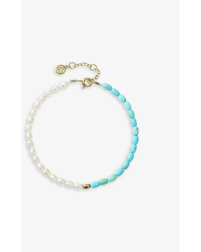 The Alkemistry Vianna 18ct -gold Turquoise And Pearl Bracelet - Yellow