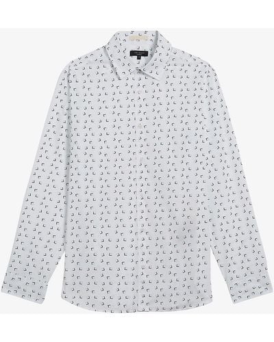 Ted Baker Tendrin Diamond-print Cotton Shirt - Multicolour