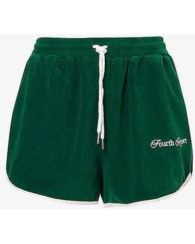 4th & Reckless Ella Logo-embroidered Woven Shorts - Green