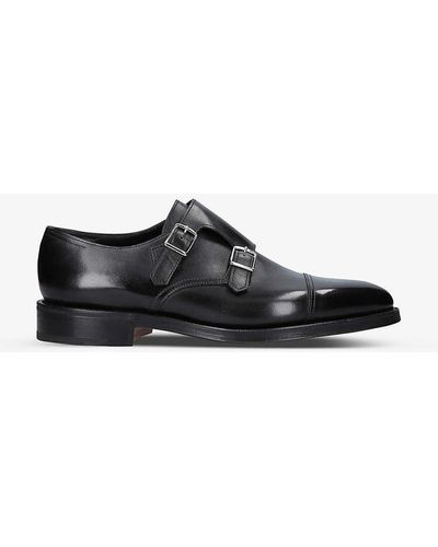 John Lobb William Double-buckle Leather Monk Shoes - Black